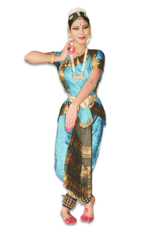Bharatanatyam dancer in traditional costume