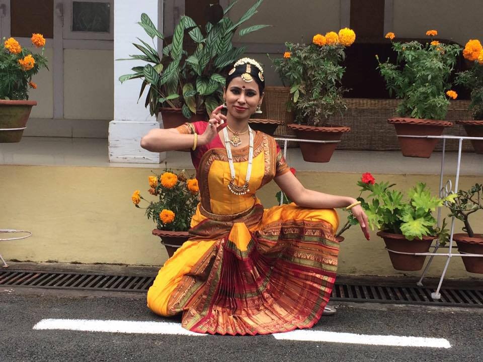 Outdoor Bharatanatyam performance